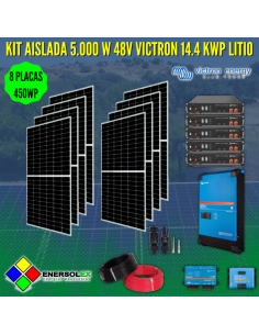 Kit Solar Aislada Victron 5000W 48V 14.400 Wh Litio