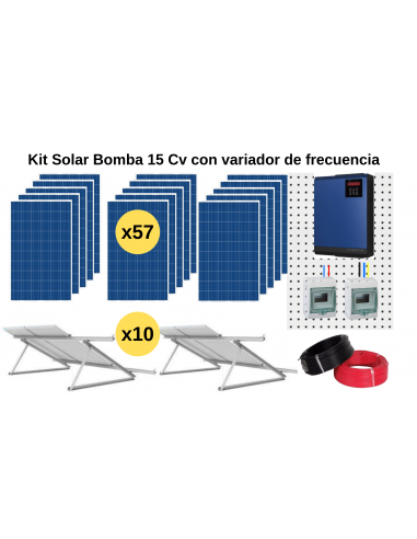 Kit Bombeo solar con variador de frecuencia 15 CV